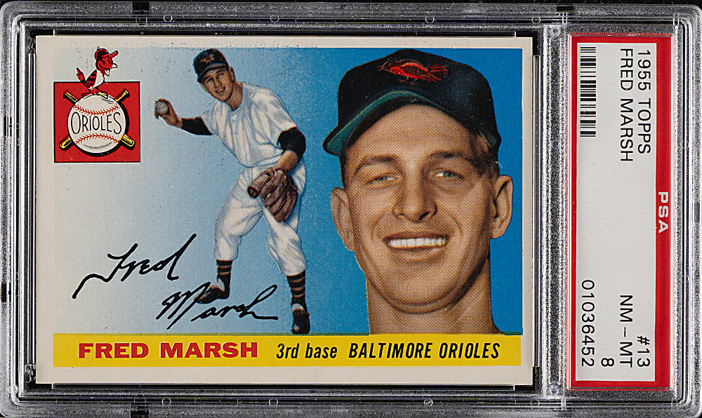1955 Topps #13 Fred Marsh PSA NM-MT 8