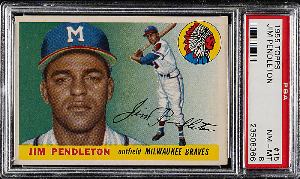 1955 Topps #15 Jim Pendleton PSA NM-MT 8