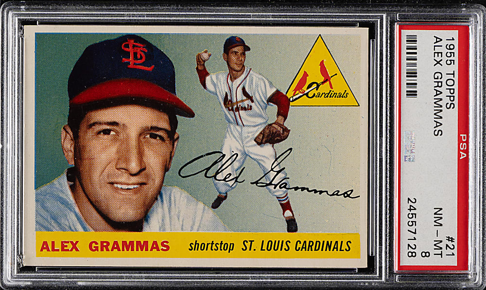 1955 Topps #21 Alex Grammas PSA NM-MT 8