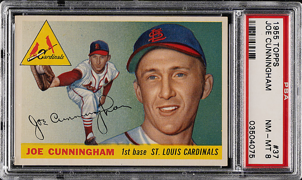 1955 Topps #37 Joe Cunningham PSA NM-MT 8