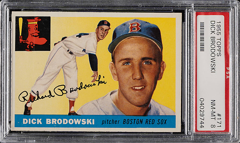 1955 Topps #171 Dick Brodowski PSA NM-MT 8