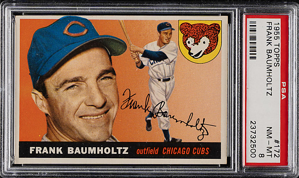 1955 Topps #172 Frank Baumholtz PSA NM-MT 8
