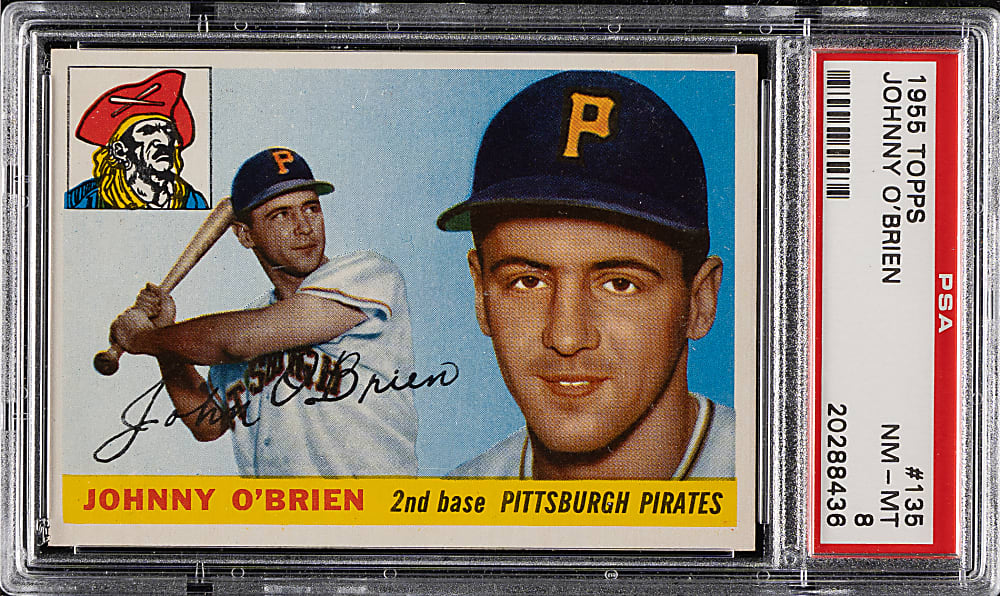 1955 Topps #135 Johnny O'Brien PSA NM-MT 8