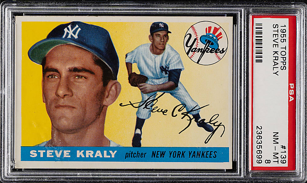 1955 Topps #139 Steve Kraly PSA NM-MT 8