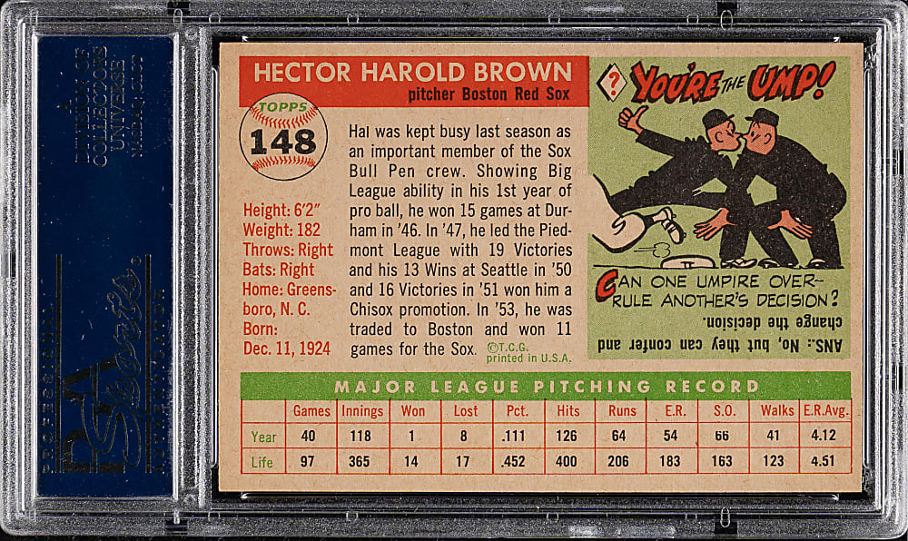1955 Topps #148 Hal Brown PSA NM-MT 8