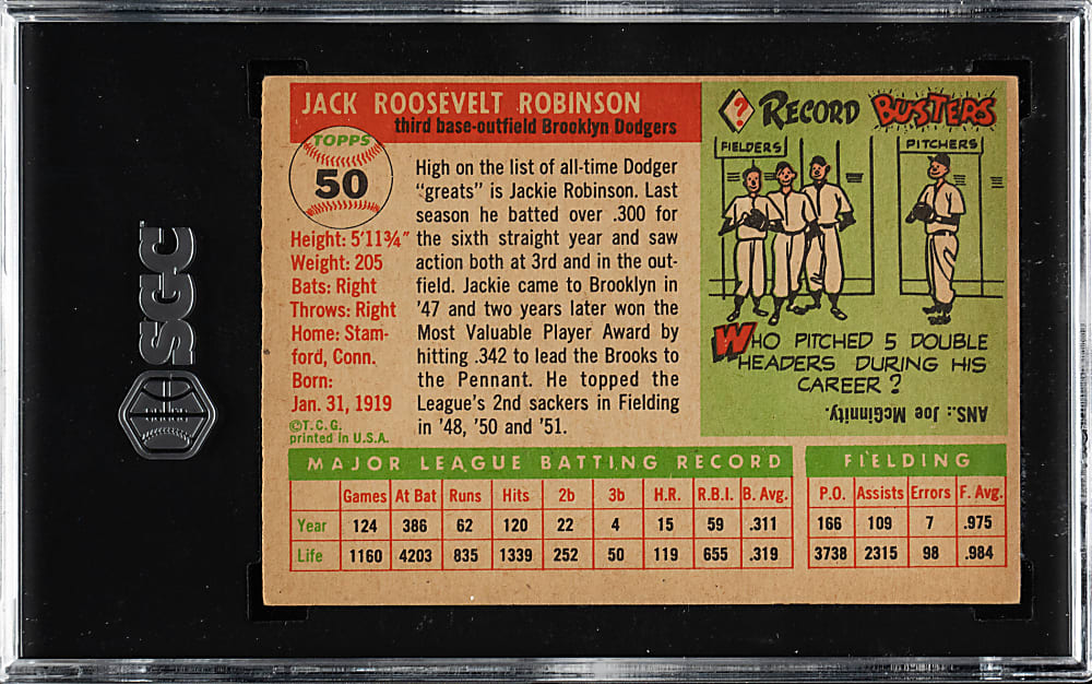 1955 Topps #50 Jackie Robinson SGC VG 3