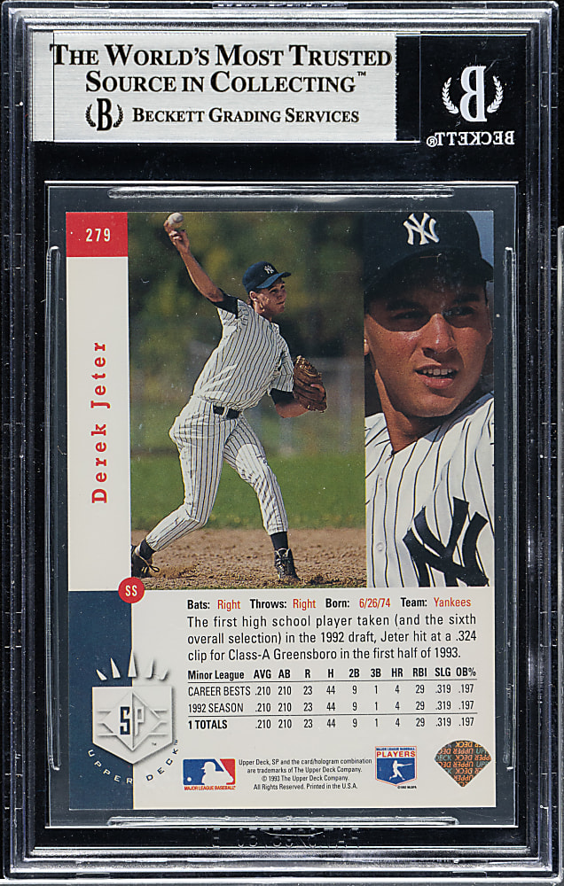 1993 Upper Deck SP Foil #279 Derek Jeter Rookie BGS NM-MT+ 8.5