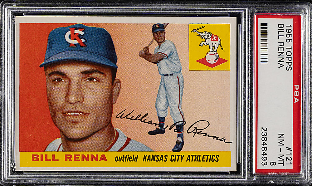 1955 Topps #121 Bill Renna PSA NM-MT 8