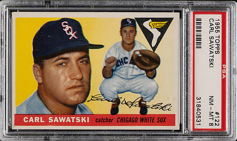 1955 Topps #122 Carl Sawatski PSA NM-MT 8