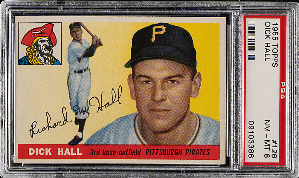1955 Topps #126 Dick Hall PSA NM-MT 8