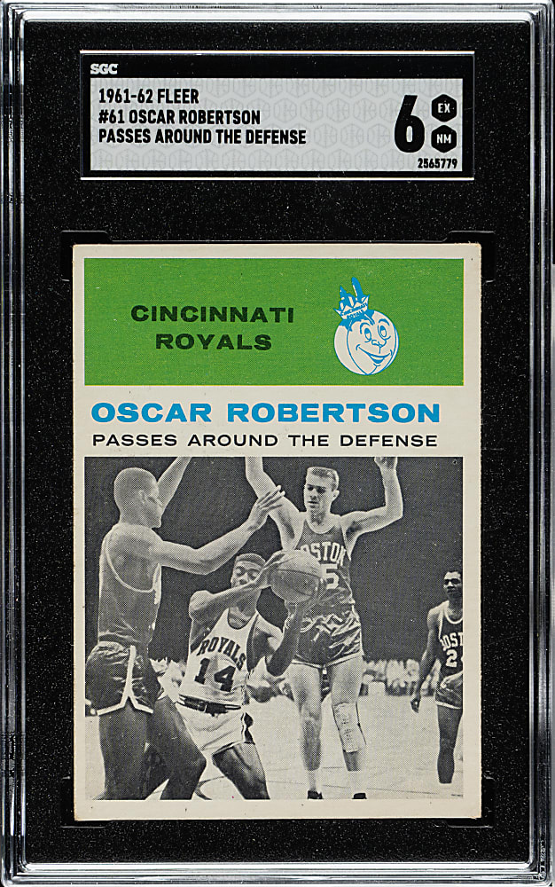 1961-1962 Fleer Basketball #61 Oscar Robertson In Action SGC EX/NM 6