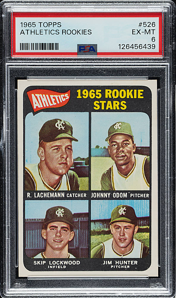1965 Topps #526 Jim "Catfish" Hunter Rookie PSA EX-MT 6