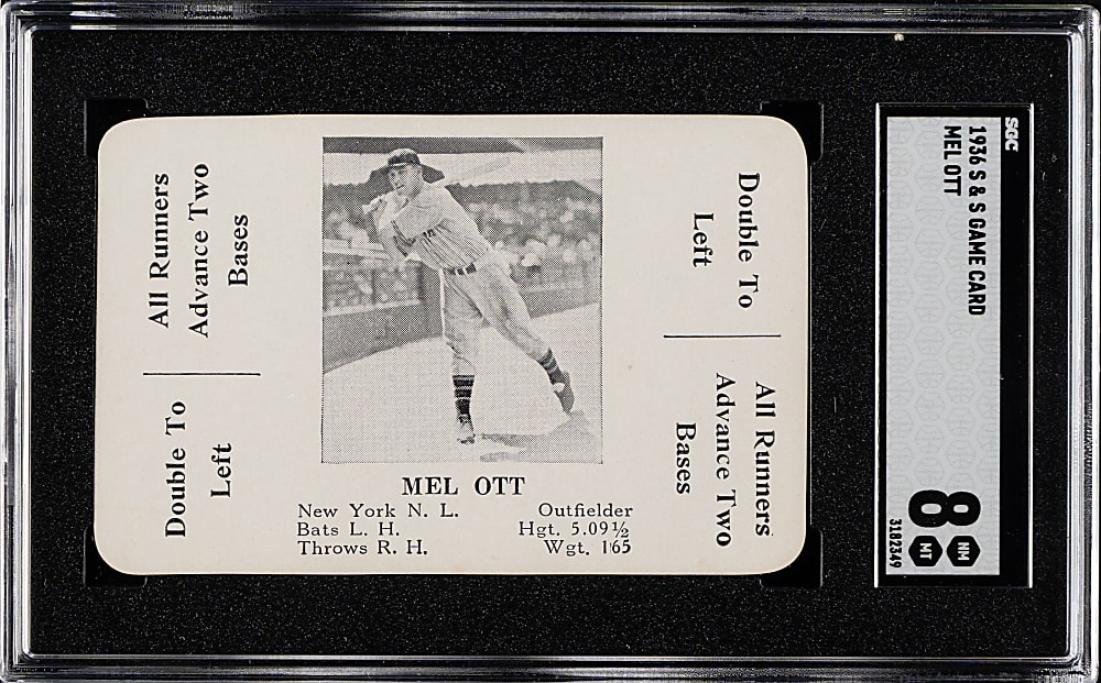 1936 S & S Game Card Mel Ott SGC NM/MT 8
