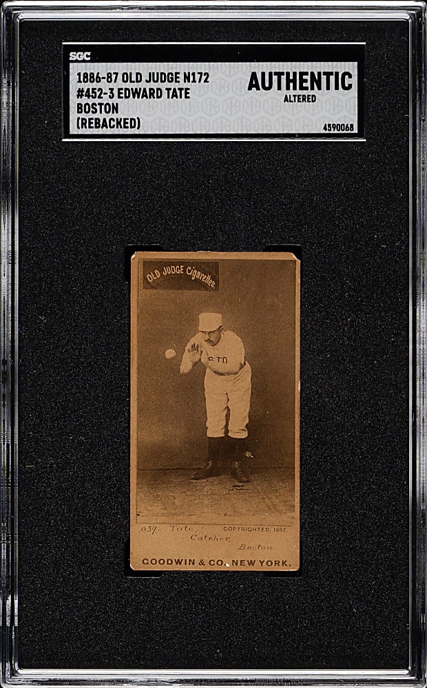 1887 N172 Old Judge Edward Tate SGC Authentic