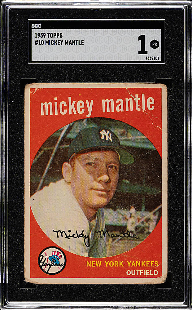 1959 Topps #10 Mickey Mantle SGC POOR 1