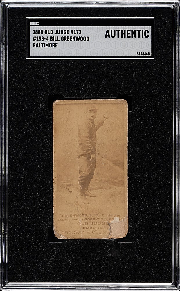 1888 N172 Old Judge Bill Greenwood SGC Authentic