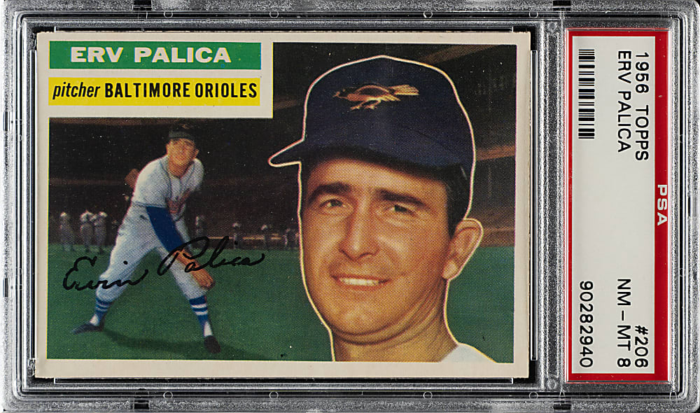 1956 Topps #206 Erv Palica PSA NM-MT 8