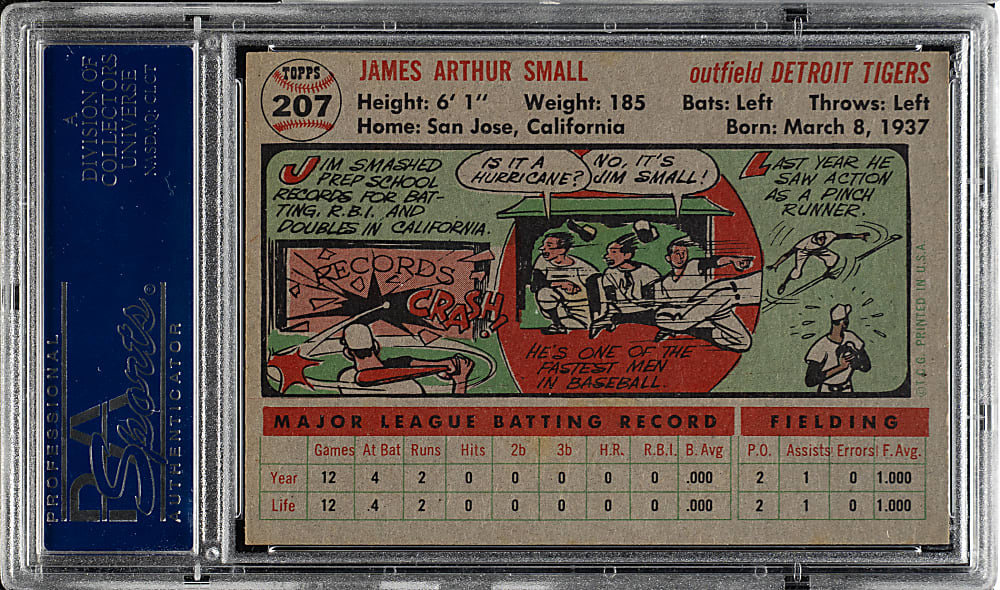 1956 Topps #207 Jim Small PSA NM-MT 8