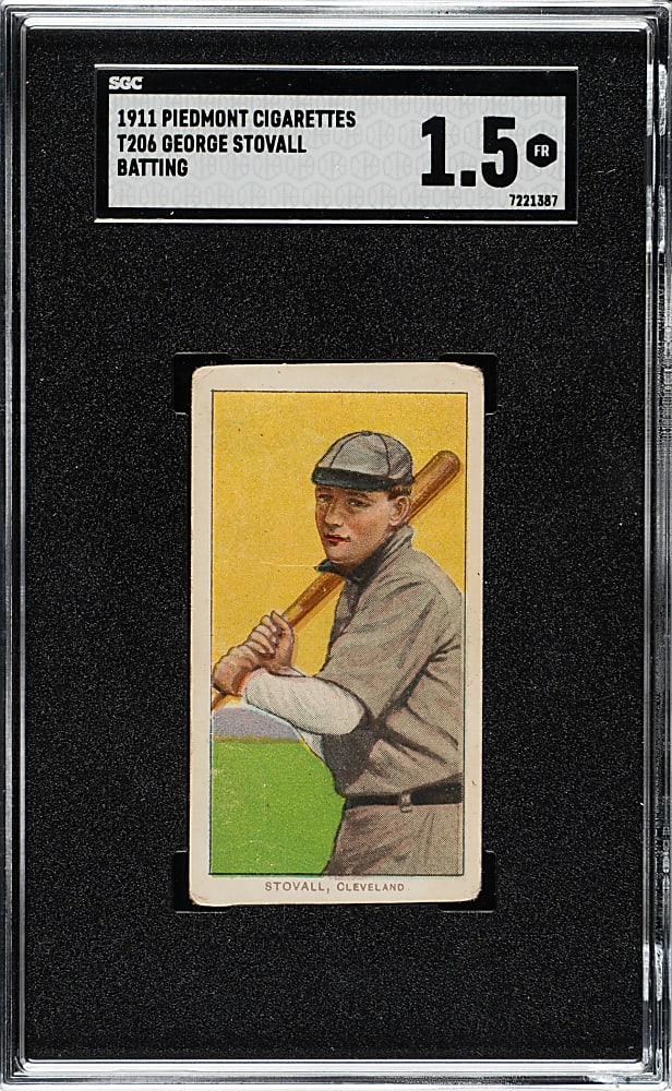 1909-1911 T206 White Border George Stovall Batting SGC FAIR 1.5