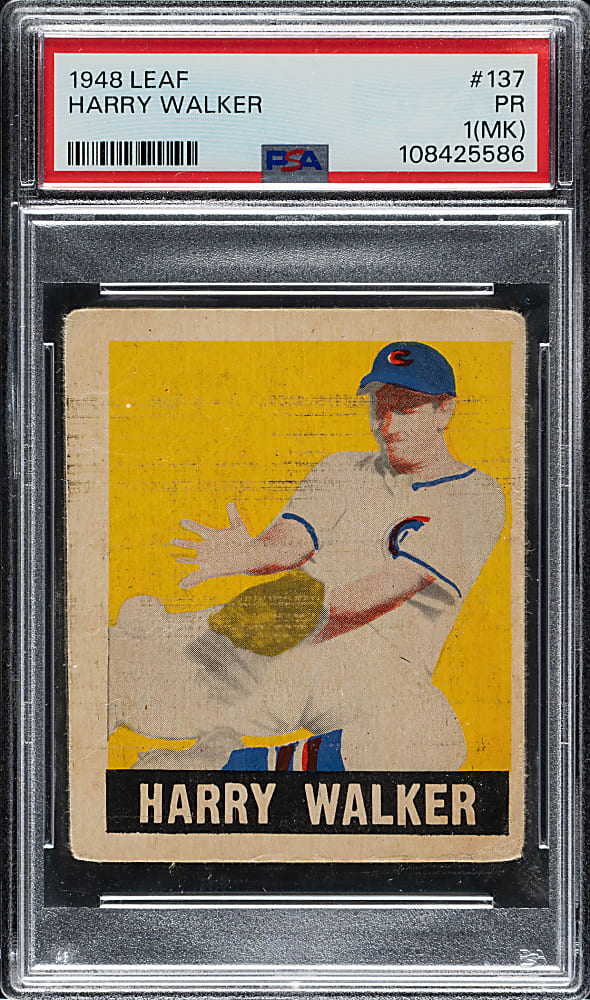 1948-1949 Leaf #137 Harry Walker Short Print PSA POOR 1 (MK)