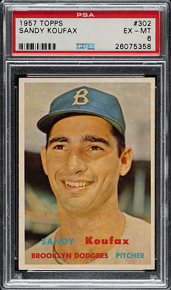 1957 Topps #302 Sandy Koufax PSA EX-MT 6