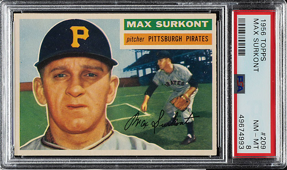1956 Topps #209 Max Surkont PSA NM-MT 8