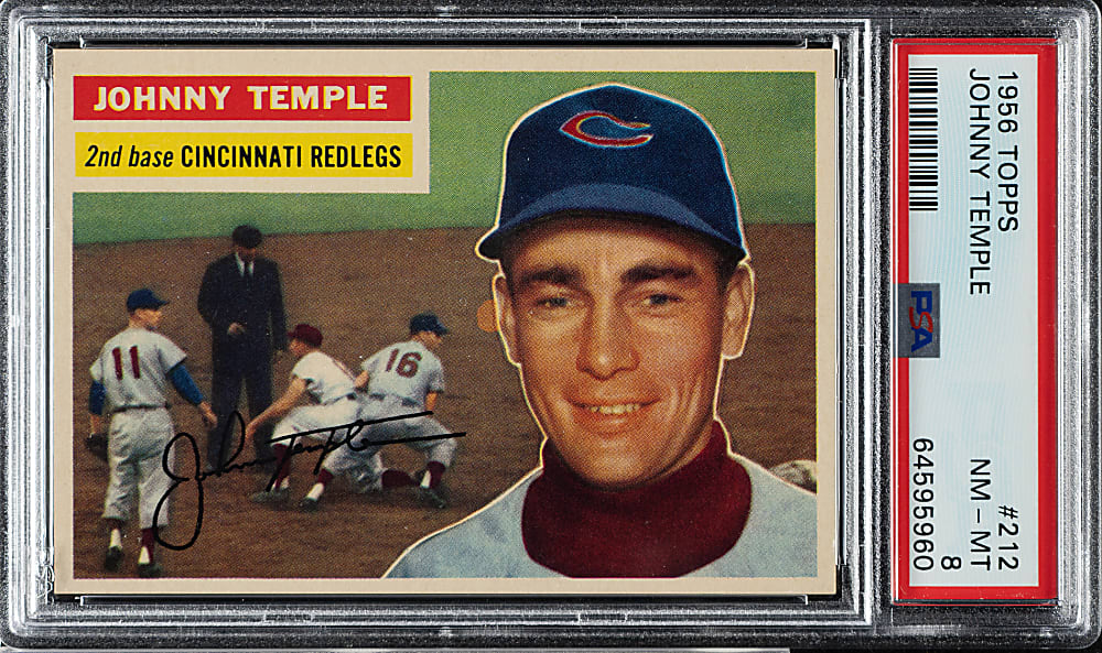 1956 Topps #212 Johnny Temple PSA NM-MT 8