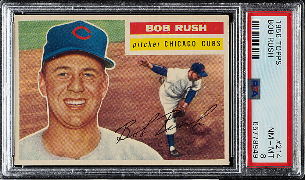 1956 Topps #214 Bob Rush PSA NM-MT 8