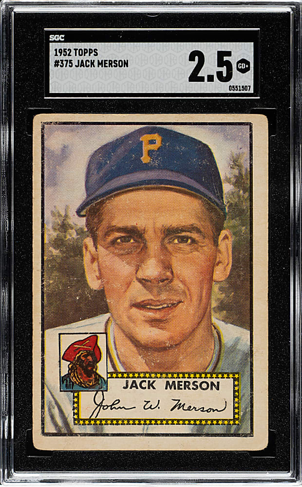 1952 Topps #375 Jack Merson High Number SGC GOOD+ 2.5
