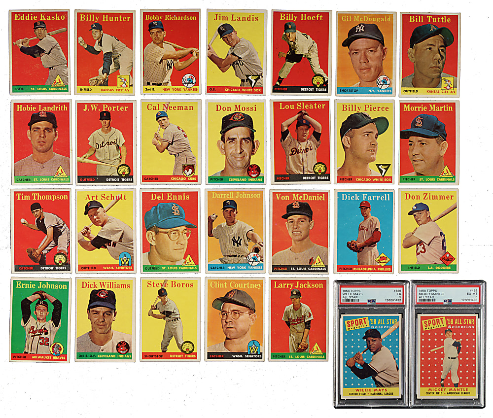 1958 Topps Complete Set (494) Plus 32 Yellow-Letter and Four Team Card Variations