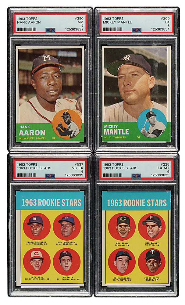 1963 Topps Complete Set (576) Including #200 Mickey Mantle PSA EX 5