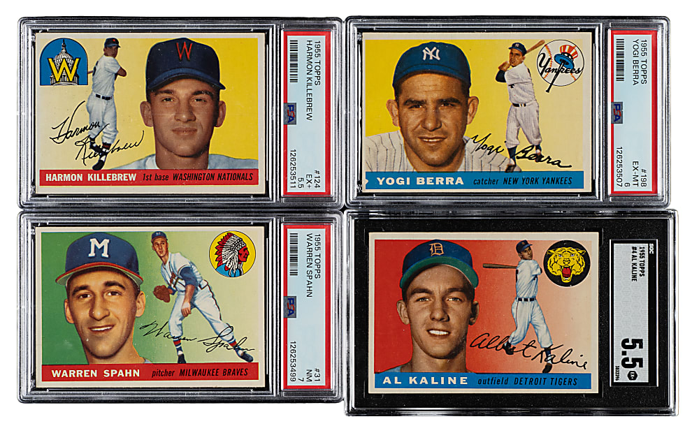 1955 Topps Near-Complete Set (193/206) Including Six PSA-Graded Cards
