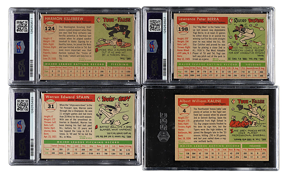 1955 Topps Near-Complete Set (193/206) Including Six PSA-Graded Cards