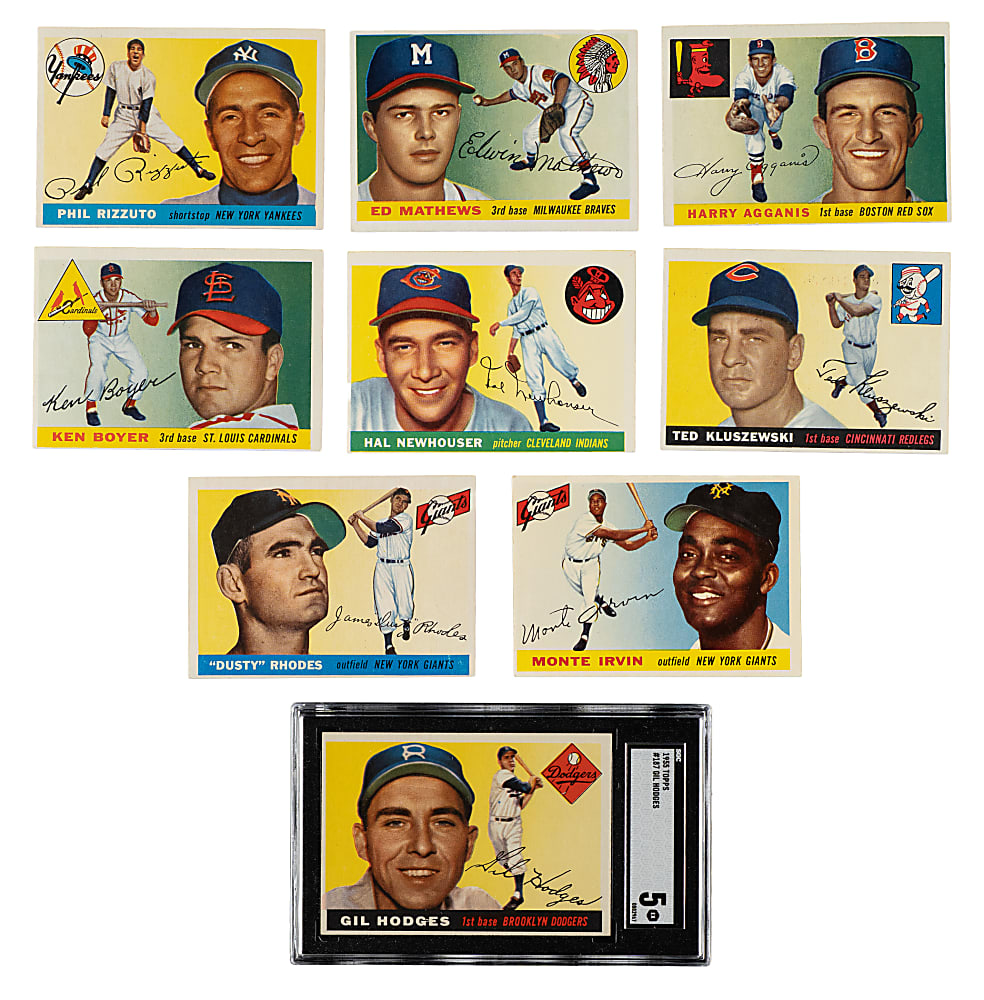 1955 Topps Near-Complete Set (193/206) Including Six PSA-Graded Cards