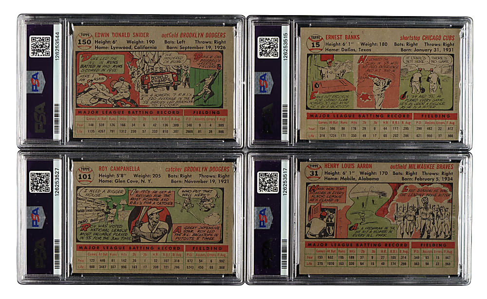 1956 Topps Partial Set (158/340) Including 23 PSA-Graded Cards