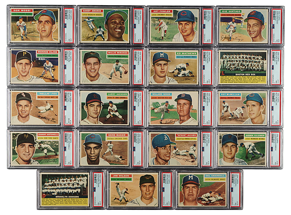1956 Topps Partial Set (158/340) Including 23 PSA-Graded Cards