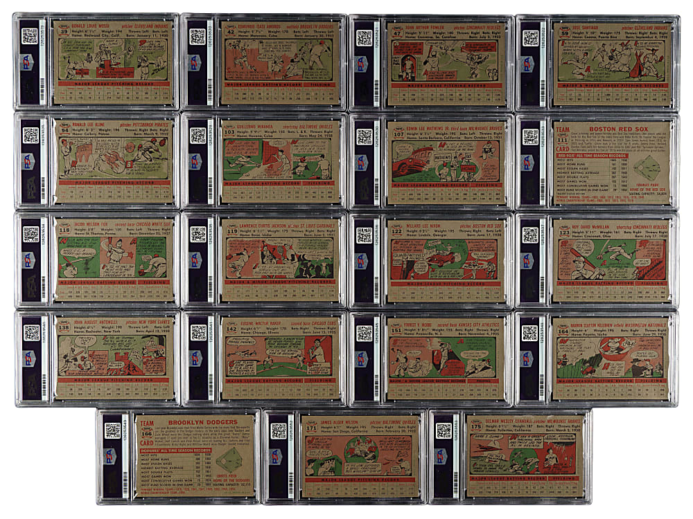 1956 Topps Partial Set (158/340) Including 23 PSA-Graded Cards