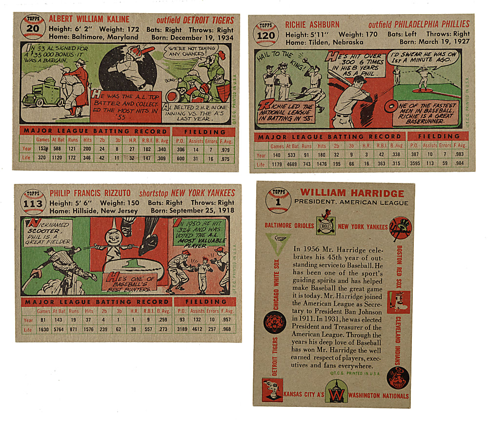 1956 Topps Partial Set (158/340) Including 23 PSA-Graded Cards