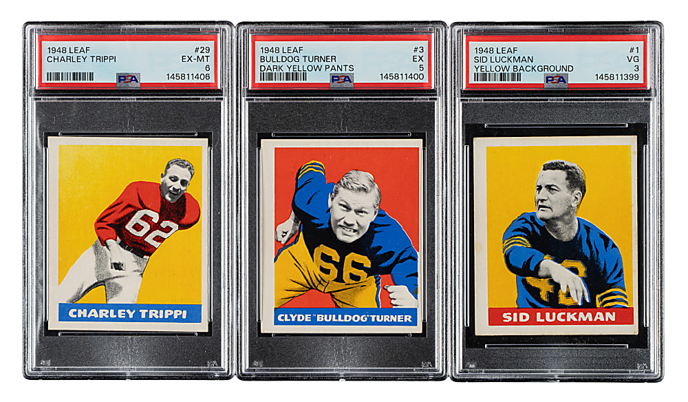 1948 Leaf Football Near-Complete Set (92/98) Including 11 PSA- and SGC-Graded Cards