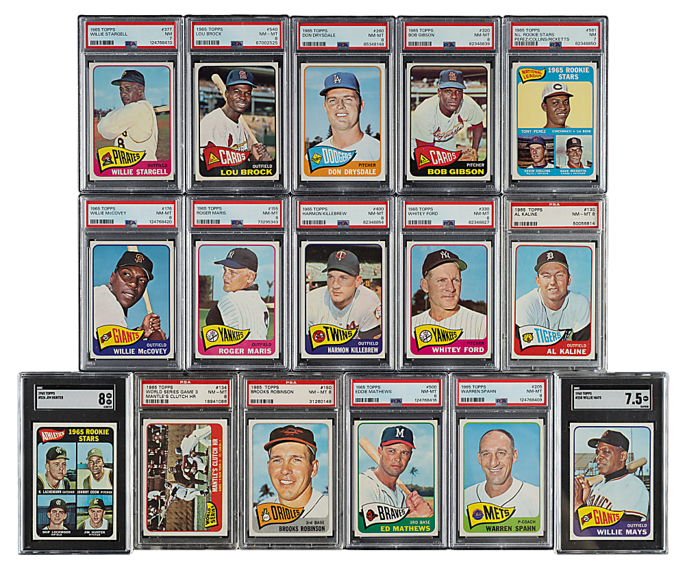High-Grade 1965 Topps Near-Complete Set (597/598) Including 154 PSA- and SGC-Graded Cards