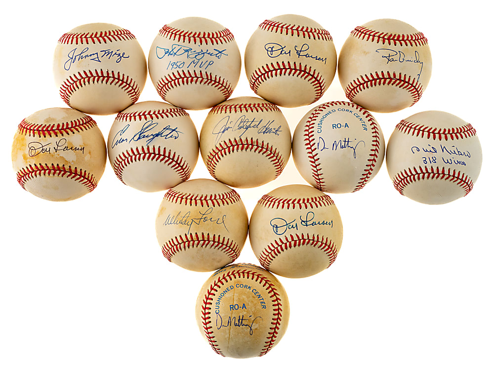 New York Yankees Hall of Famers and Stars Single-Signed Baseball Collection (113) Including Hunter, Mattingly, Larsen, Howe, Clemens, and Henderson