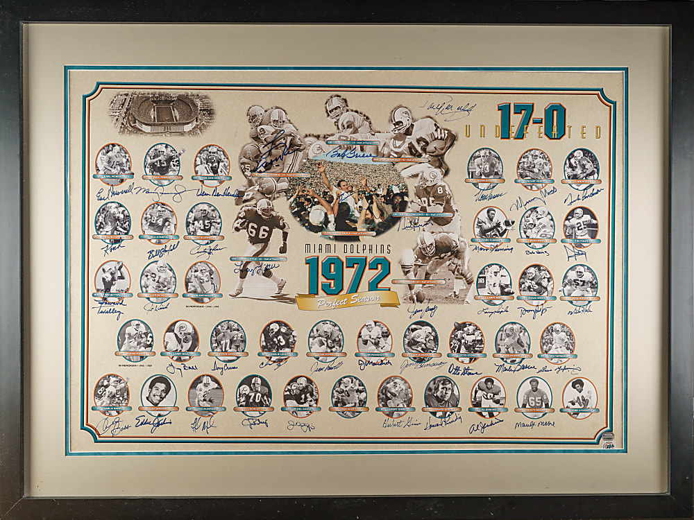 1972 Miami Dolphins Super Bowl Champions Limited-Edition Team-Signed Lithograph - Undefeated Season