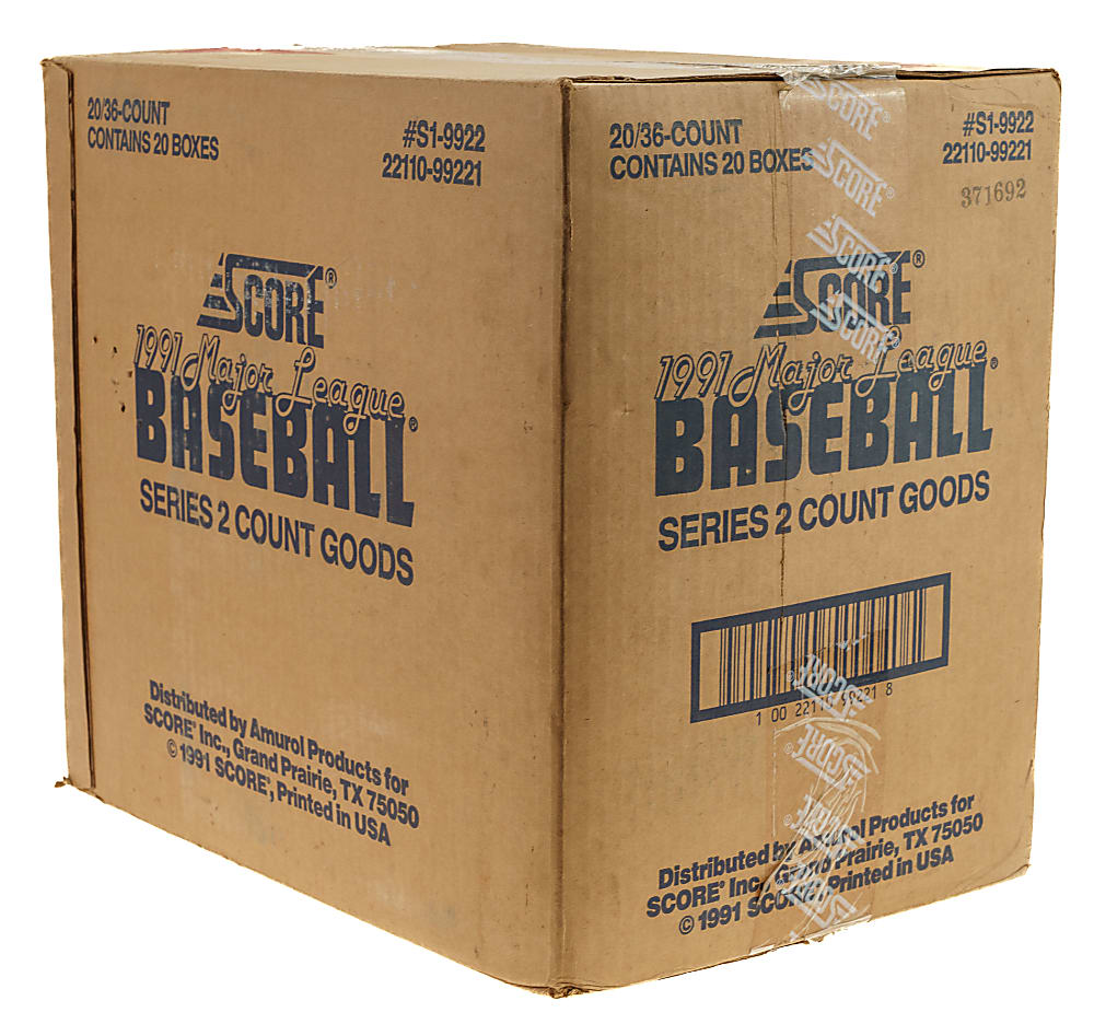 1991 Score Second Series Factory-Sealed Unopened Wax Case (20 Boxes)