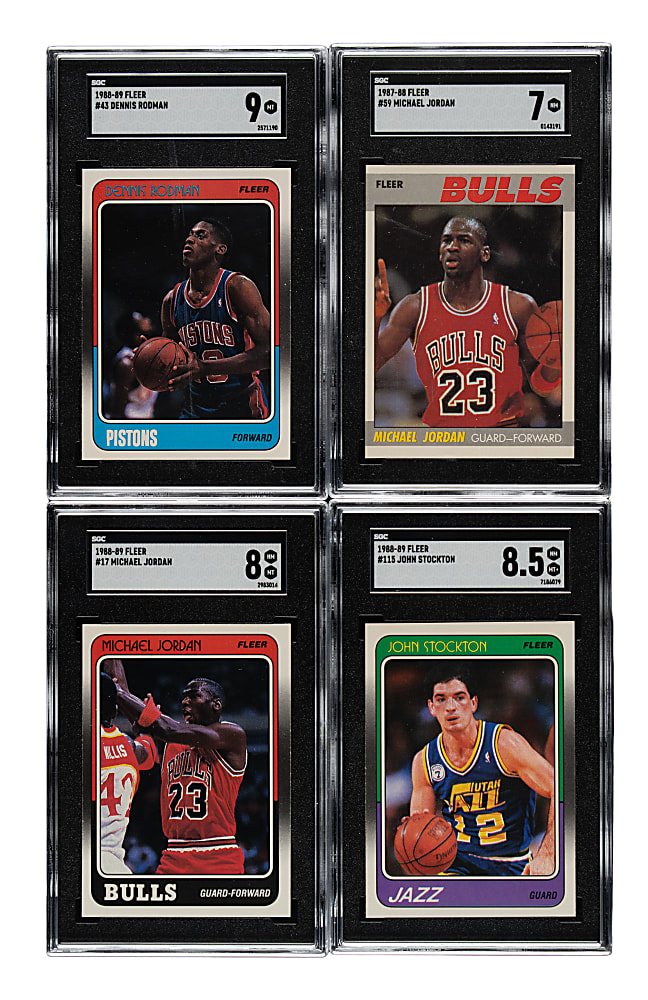 High-Grade 1987-1988 and 1988-1989 Fleer Basketball Complete Set Collection (4 Sets, 528 Cards) Plus Two Complete Sticker Sets (22)