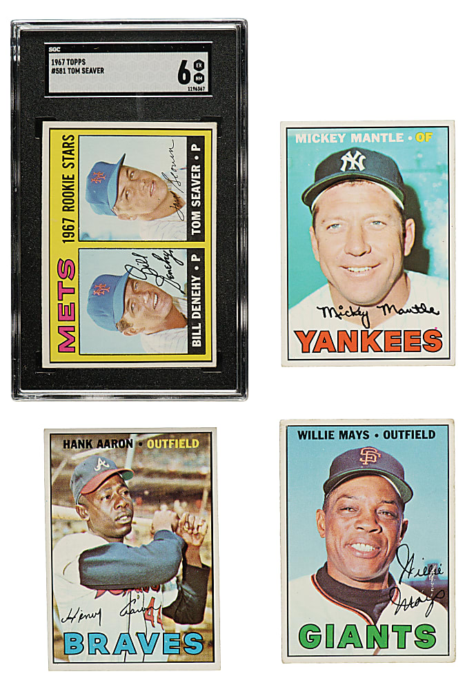 1967 Topps Near-Complete Set (605/609) Including #581 Tom Seaver Rookie SGC EX/NM 6