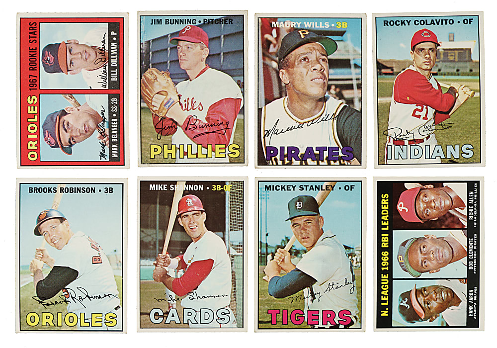 1967 Topps Near-Complete Set (605/609) Including #581 Tom Seaver Rookie SGC EX/NM 6