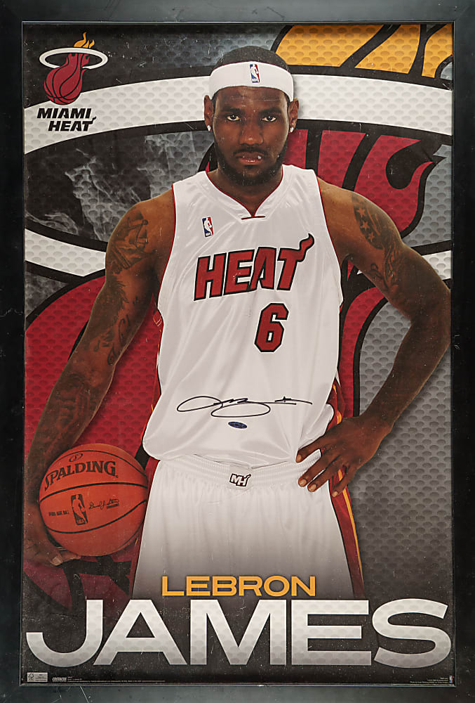 LeBron James Signed Poster - Upper Deck and JSA