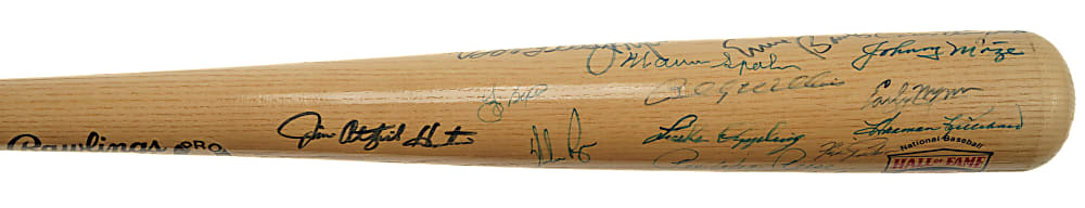 Hall of Fame Multi-Signed Bat (31 Signatures) with Mays, Ryan, Banks, and Koufax - JSA
