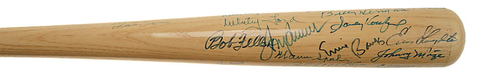 Hall of Fame Multi-Signed Bat (31 Signatures) with Mays, Ryan, Banks, and Koufax - JSA