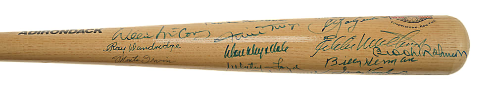 Hall of Fame Multi-Signed Bat (31 Signatures) with Mays, Ryan, Banks, and Koufax - JSA